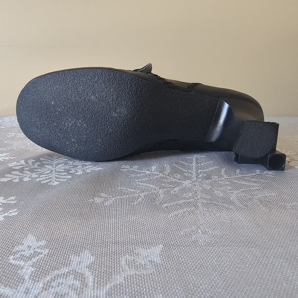 Jessica Mary Jane Heels Pumps Black Leather Pin Up Round Toe Vintage Sz 9M - Picture 5 of 16